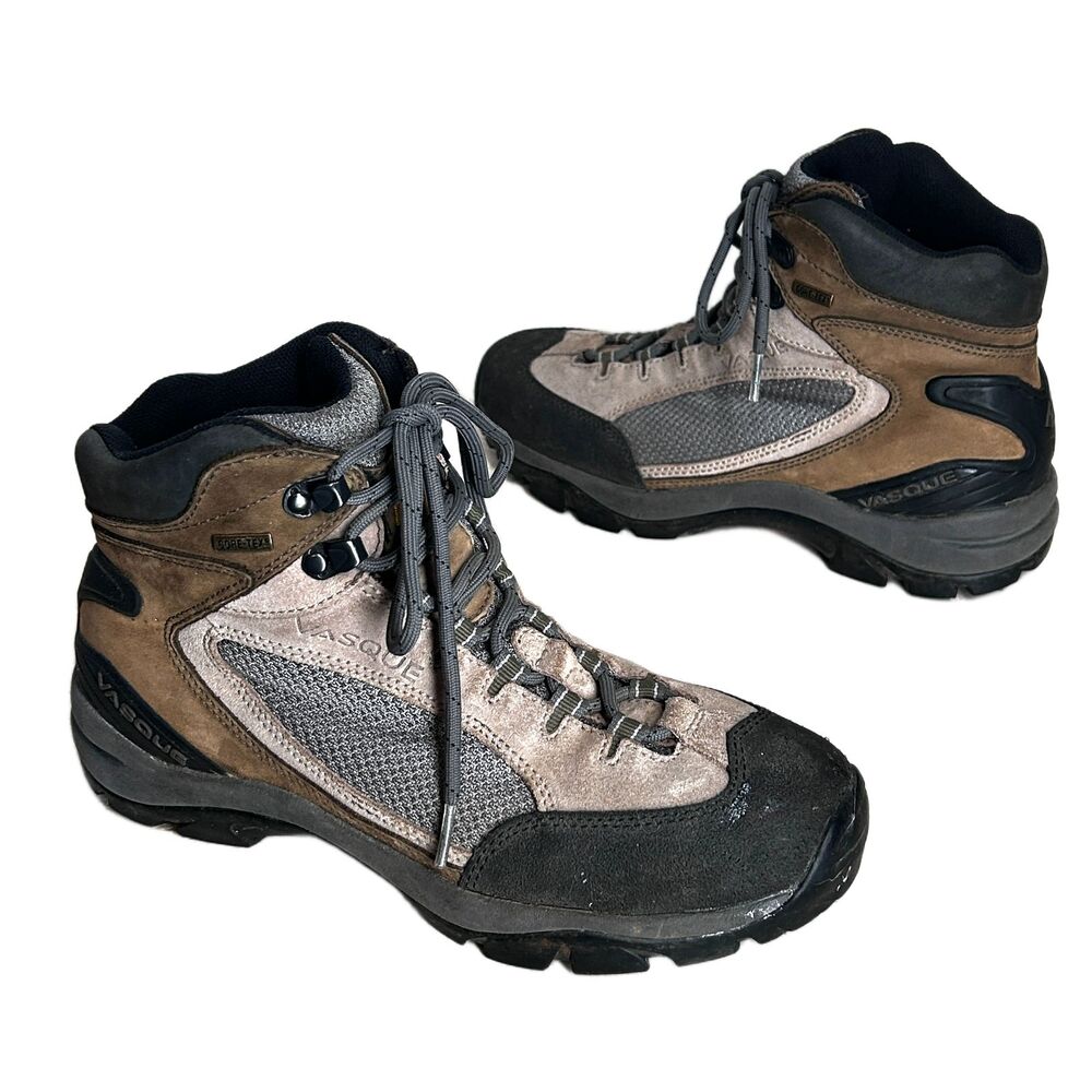 VASQUE Hiking Boots Womens 9.5 Beige Brown Leather Shoes GORETEX Outdoors